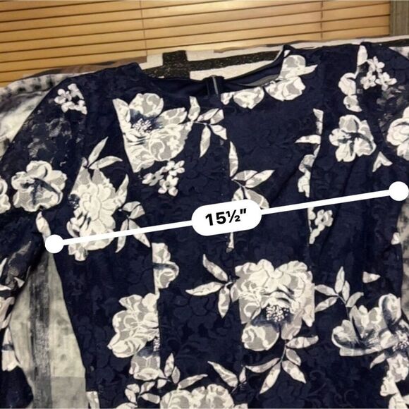 Jessica Howard Floral Dress, Women's Size 10, Navy Blue, Fit & Flare - Picture 8 of 9